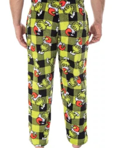 Stay cozy and festive with The Grinch Sneaky Face Fleece Plush Pajama Pants. These comfortable pants feature a playful Grinch face design, making them perfect for a fun and relaxing night in during the holidays.