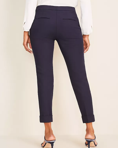 The High Waist Ankle Pant - Curvy Fit," a fashionable and tailored pair of pants designed for a curvy fit, featuring a high waist and ankle length for a chic and flattering look.
