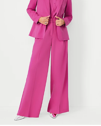 The Petite Pleated Wide Leg Pant," a fashionable and tailored pair of petite pants featuring pleats and a wide-leg silhouette for a chic and sophisticated look.
