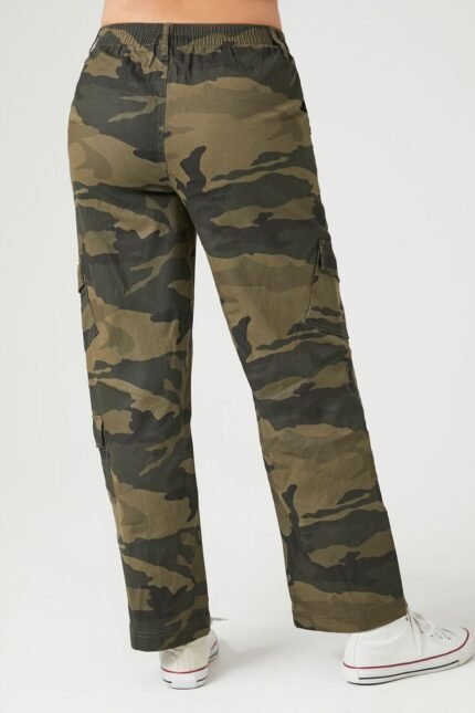 Twill Camo Print Cargo Pants," a stylish pair of cargo pants featuring a camo print design in twill fabric for a trendy and modern look.