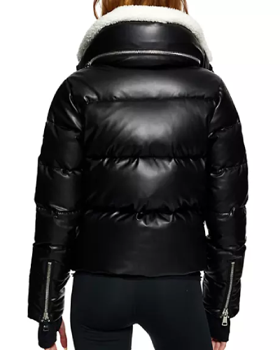 Vallery Vegan Leather & Sherpa Down Jacket - a chic and cruelty-free down jacket made from vegan leather and sherpa, adding a stylish and cozy touch to your winter wardrobe.