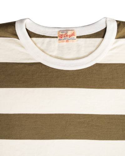 Whitesville Heavy Cotton T-shirt featuring a stylish border stripe design, blending comfort and fashion effortlessly.