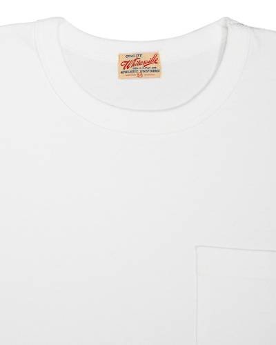 Whitesville Long Sleeve Pocket T-shirt in white, combining style and functionality with a classic pocket detail for a timeless look.