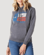 George Strait Pullover Hoodie in Charcoal Heather: Stay cozy in style with this charcoal heather pullover hoodie featuring the iconic George Strait design.