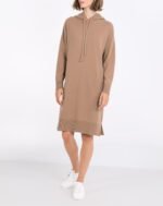 Elegant women's cashmere hoodie dress, a versatile piece blending style and comfort effortlessly.