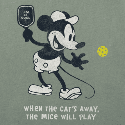 Elevate your style on the pickleball court with the Women's Clean Steamboat Willie Pickleball Crusher Tee, offering a blend of comfort and Disney-inspired flair.
