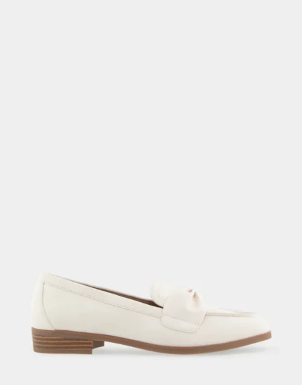 Women's Off-White Loafer, a stylish and versatile footwear choice in a neutral off-white shade, perfect for adding a touch of modern elegance to your outfit.