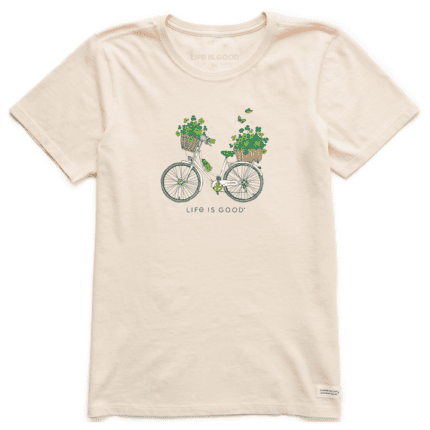 Cruise in style with the Women's Relaxed Clover Bike Crusher Tee, offering comfort and a touch of charm for a laid-back and fashionable look.