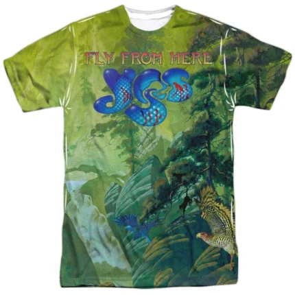 Soar into the world of Yes with the 'Fly From Here' Sublimation T-Shirt, showcasing a vibrant sublimation print inspired by the band's dynamic and progressive music.