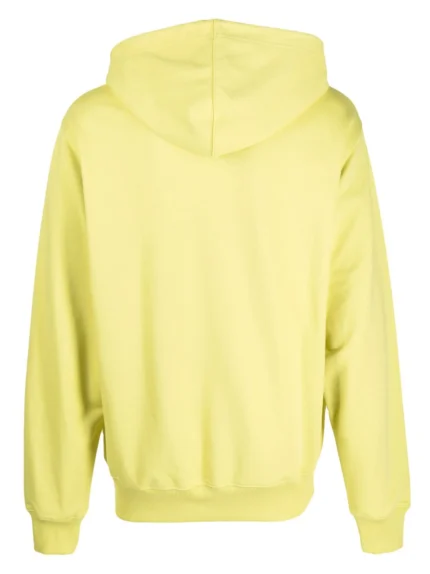 Logo print cotton hoodie in vibrant lime green, adding a splash of color to your casual wardrobe.