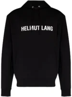 Black logo print hoodie, a sleek and versatile addition to elevate your casual wardrobe ensemble.