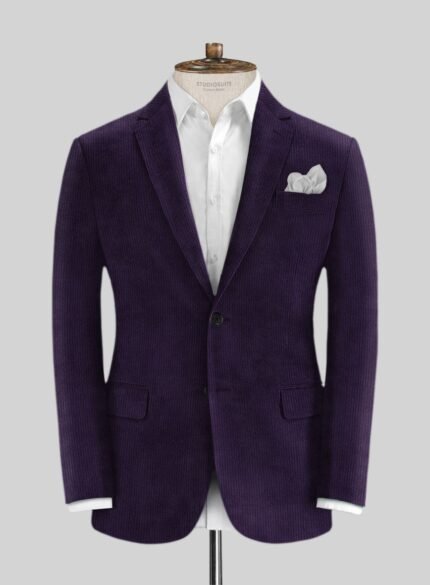 Make a bold statement with a purple corduroy jacket, adding vibrancy to your fall wardrobe.